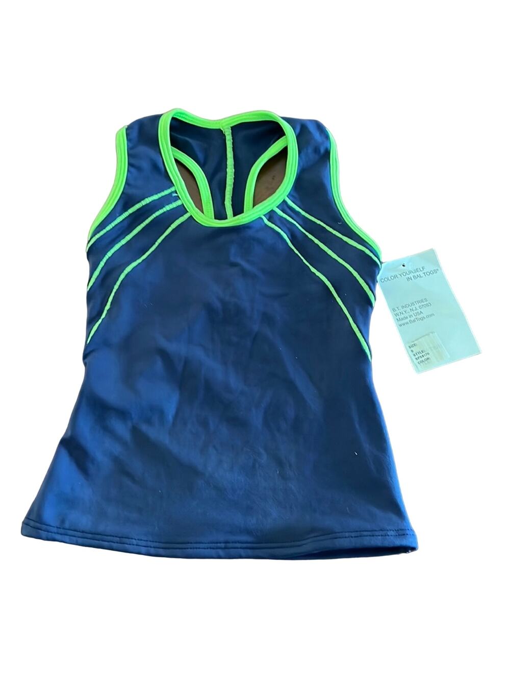 Baltogs Girls S (7-8) Blue and Green Knit Top Dance Sports